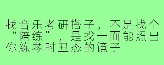 找音乐考研搭子,不是找个“陪练”,是找一面能照出你练琴时丑态的镜子