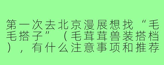 第一次去北京漫展想找“毛毛搭子”（毛茸茸兽装搭档），有什么注意事项和推荐的社交方式？