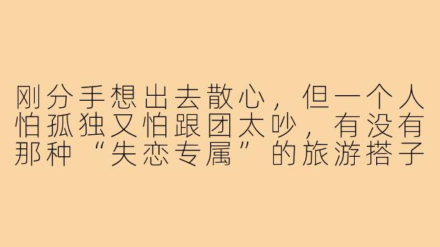 刚分手想出去散心，但一个人怕孤独又怕跟团太吵，有没有那种“失恋专属”的旅游搭子模式？