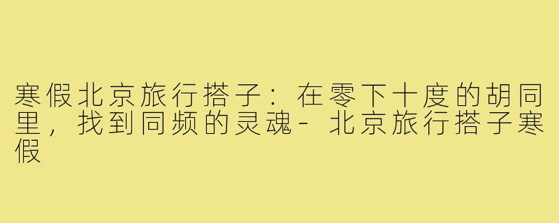 寒假北京旅行搭子:在零下十度的胡同里,找到同频的灵魂-北京旅行搭子寒假