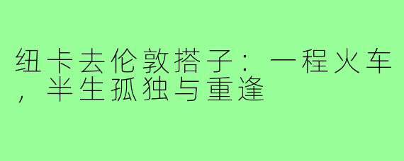 纽卡去伦敦搭子:一程火车,半生孤独与重逢