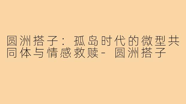 圆洲搭子:孤岛时代的微型共同体与情感救赎-圆洲搭子