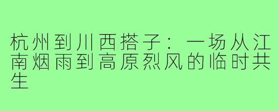 杭州到川西搭子:一场从江南烟雨到高原烈风的临时共生