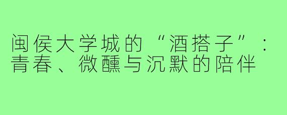 闽侯大学城的“酒搭子”:青春、微醺与沉默的陪伴