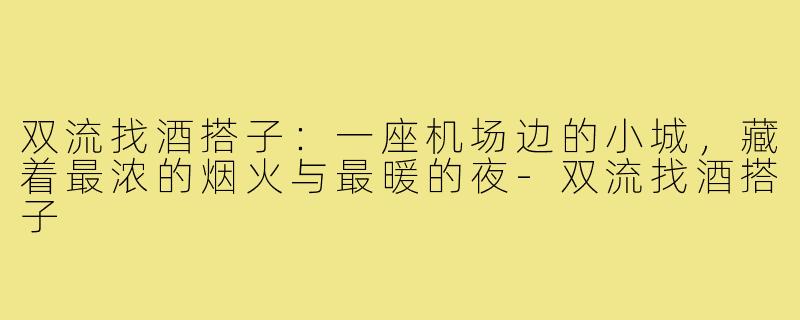 双流找酒搭子:一座机场边的小城,藏着最浓的烟火与最暖的夜-双流找酒搭子