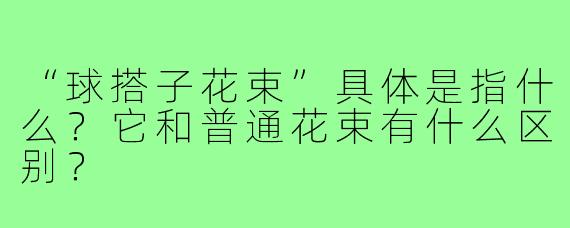 “球搭子花束”具体是指什么?它和普通花束有什么区别?