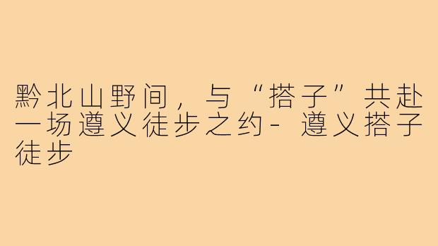 黔北山野间,与“搭子”共赴一场遵义徒步之约-遵义搭子徒步