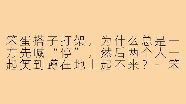 笨蛋搭子打架,为什么总是一方先喊“停”,然后两个人一起笑到蹲在地上起不来?-笨蛋搭子打架