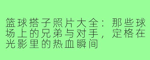 篮球搭子照片大全:那些球场上的兄弟与对手,定格在光影里的热血瞬间