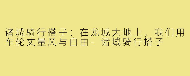 诸城骑行搭子:在龙城大地上,我们用车轮丈量风与自由-诸城骑行搭子