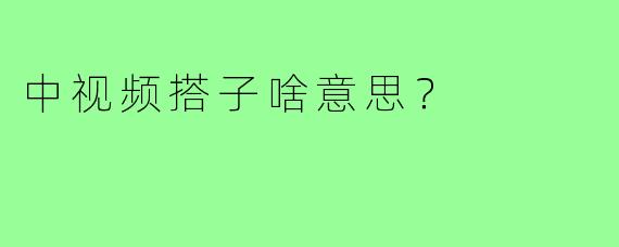 中视频搭子啥意思？