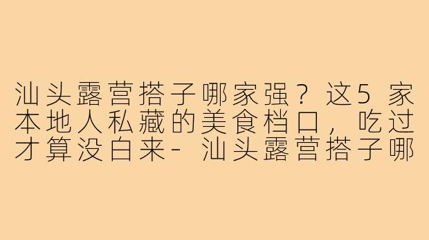 汕头露营搭子哪家强?这5家本地人私藏的美食档口,吃过才算没白来-汕头露营搭子哪家好吃