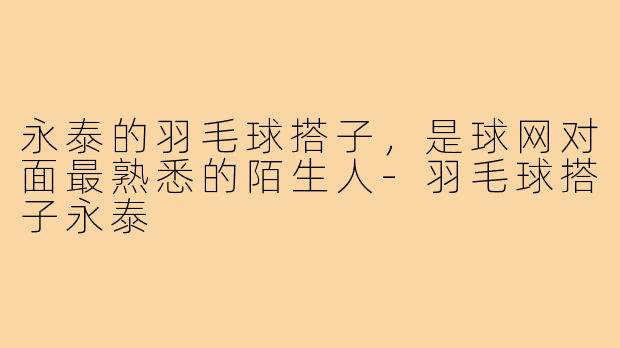永泰的羽毛球搭子,是球网对面最熟悉的陌生人-羽毛球搭子永泰