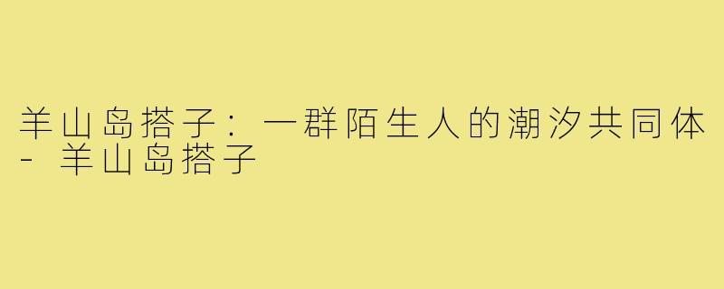 羊山岛搭子:一群陌生人的潮汐共同体-羊山岛搭子