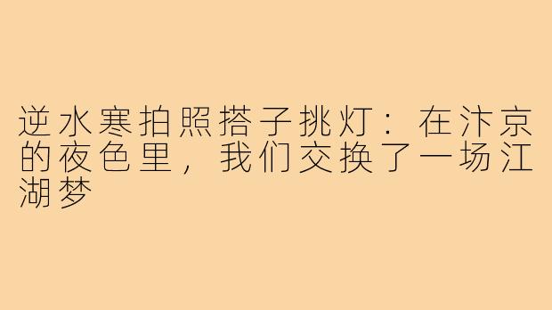 逆水寒拍照搭子挑灯:在汴京的夜色里,我们交换了一场江湖梦
