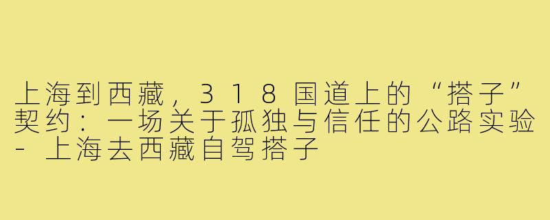 上海到西藏,318国道上的“搭子”契约:一场关于孤独与信任的公路实验-上海去西藏自驾搭子