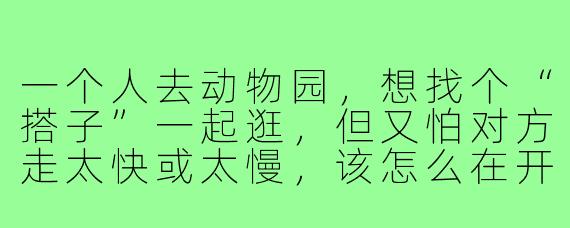 一个人去动物园，想找个“搭子”一起逛，但又怕对方走太快或太慢，该怎么在开场白里把节奏问题说清楚？
