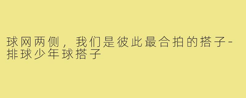 球网两侧,我们是彼此最合拍的搭子-排球少年球搭子