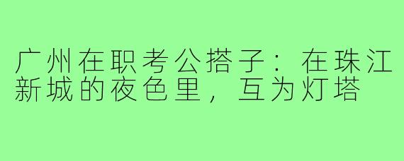 广州在职考公搭子:在珠江新城的夜色里,互为灯塔