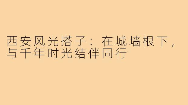 西安风光搭子:在城墙根下,与千年时光结伴同行