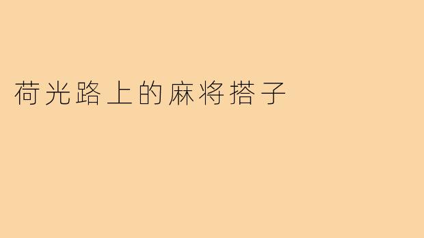 荷光路上的麻将搭子
