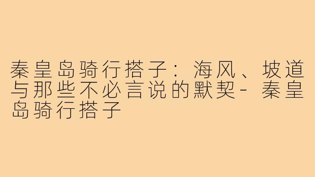 秦皇岛骑行搭子：海风、坡道与那些不必言说的默契-秦皇岛骑行搭子