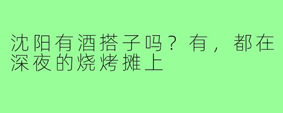 沈阳有酒搭子吗?有,都在深夜的烧烤摊上