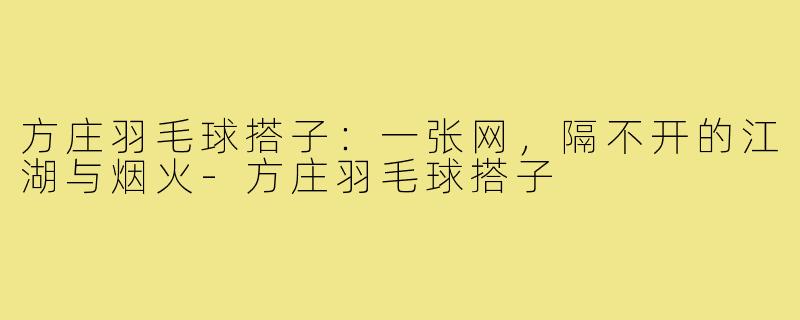 方庄羽毛球搭子:一张网,隔不开的江湖与烟火-方庄羽毛球搭子