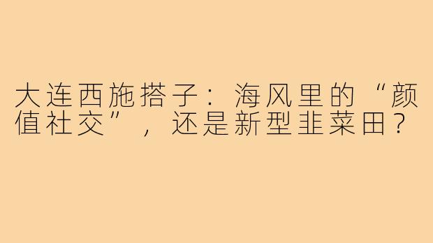 大连西施搭子:海风里的“颜值社交”,还是新型韭菜田?