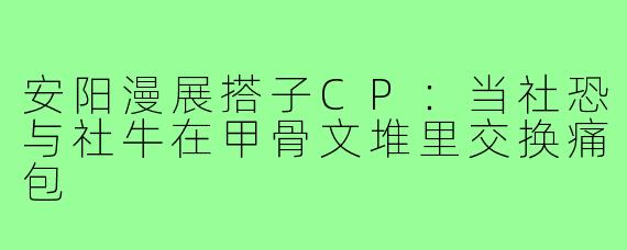 安阳漫展搭子CP:当社恐与社牛在甲骨文堆里交换痛包