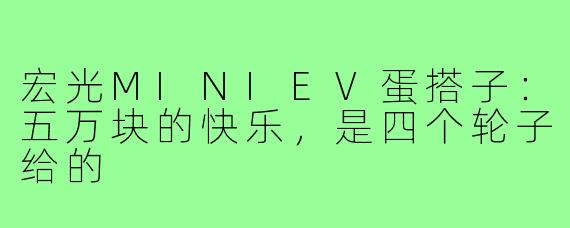 宏光MINIEV蛋搭子:五万块的快乐,是四个轮子给的