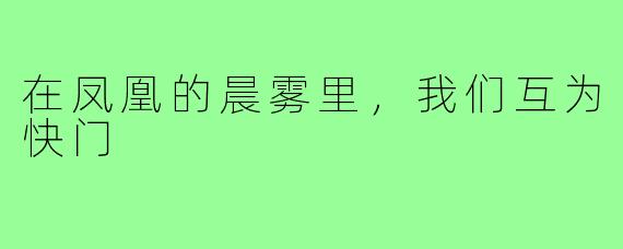 在凤凰的晨雾里,我们互为快门