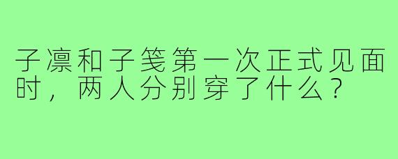 子凛和子笺第一次正式见面时,两人分别穿了什么?