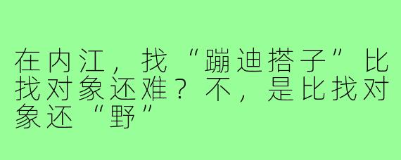 在内江,找“蹦迪搭子”比找对象还难?不,是比找对象还“野”