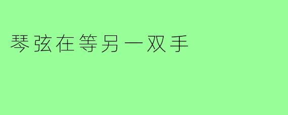 琴弦在等另一双手