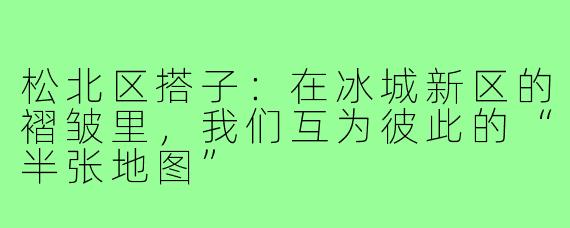 松北区搭子:在冰城新区的褶皱里,我们互为彼此的“半张地图”