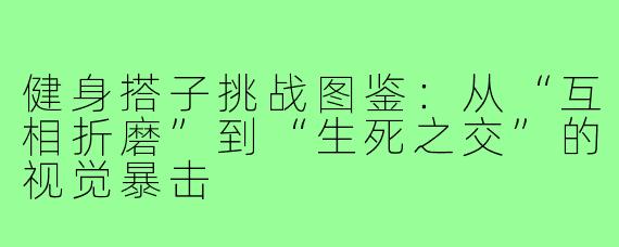 健身搭子挑战图鉴:从“互相折磨”到“生死之交”的视觉暴击