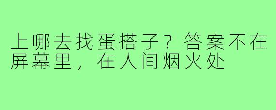 上哪去找蛋搭子?答案不在屏幕里,在人间烟火处