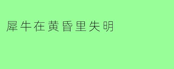 犀牛在黄昏里失明