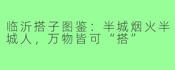 临沂搭子图鉴:半城烟火半城人,万物皆可“搭”