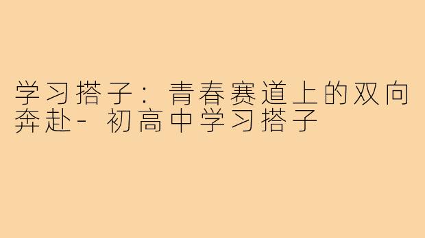 学习搭子:青春赛道上的双向奔赴-初高中学习搭子