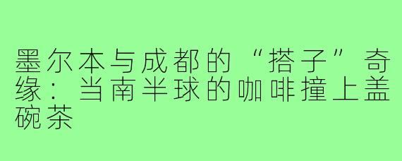 墨尔本与成都的“搭子”奇缘:当南半球的咖啡撞上盖碗茶