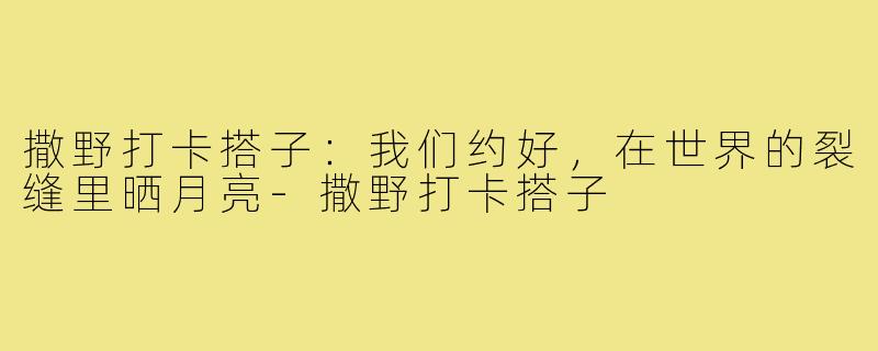 撒野打卡搭子：我们约好，在世界的裂缝里晒月亮-撒野打卡搭子