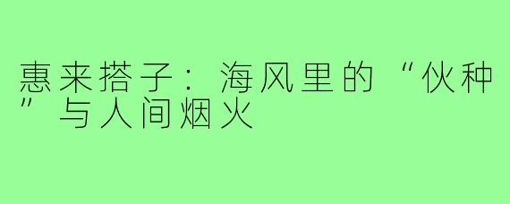 惠来搭子：海风里的“伙种”与人间烟火
