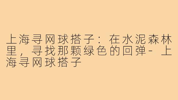 上海寻网球搭子:在水泥森林里,寻找那颗绿色的回弹-上海寻网球搭子